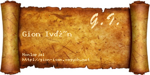 Gion Iván névjegykártya